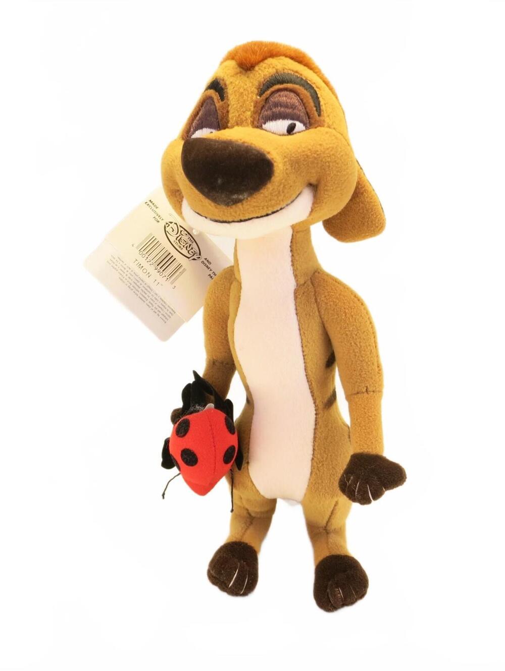 Vintage 1994 Disney Store Lion King Timon Plush Detachable Ladybug 11"
